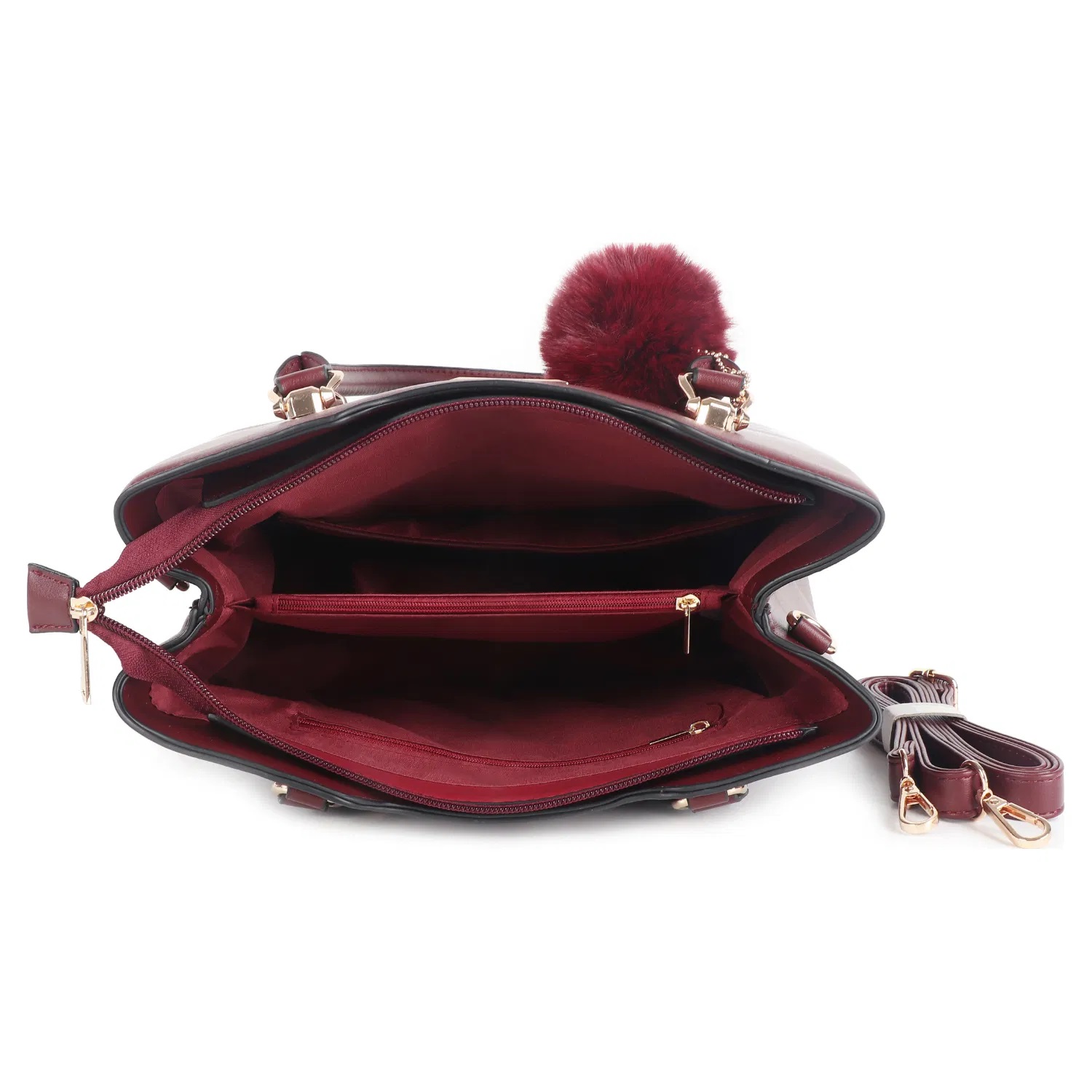Classic Tote Bag with Pompom Charm - Image 5