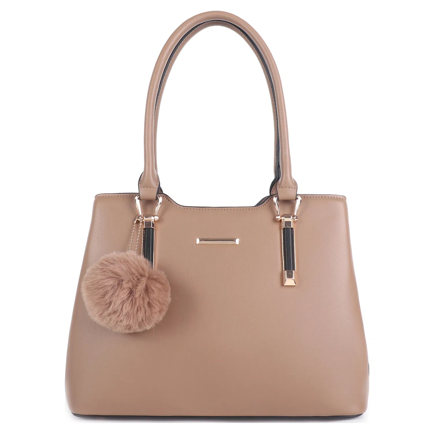 Classic Tote Bag with Pompom Charm - Image 6