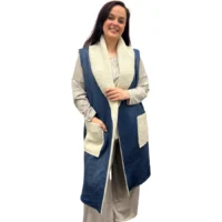 Faux Sheepskin Leather Long Waistcoat