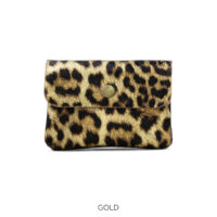 Animal Print Button Leather Purse