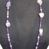 Long Rose Quartz Necklace
