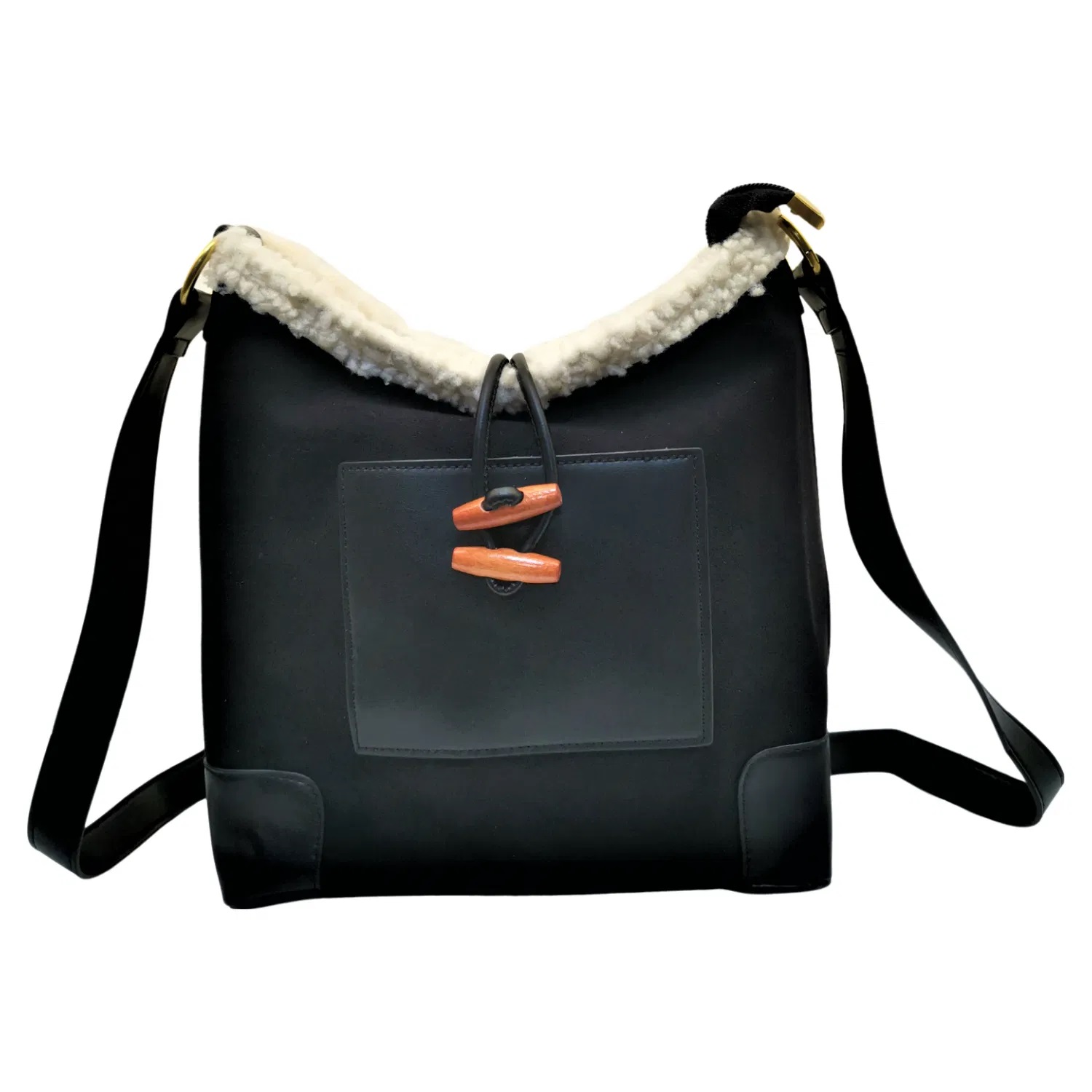 Soft Faux Fur Edge Messenger Bag - Image 10