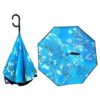 Almond Blossom Automatic-opening Printed Upside Down Umbrella