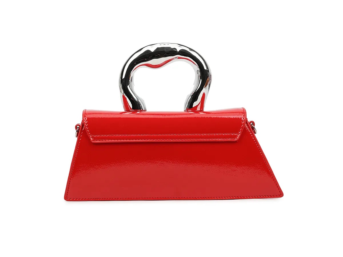 White Patent Vintage Style Clutch Bag - Image 3