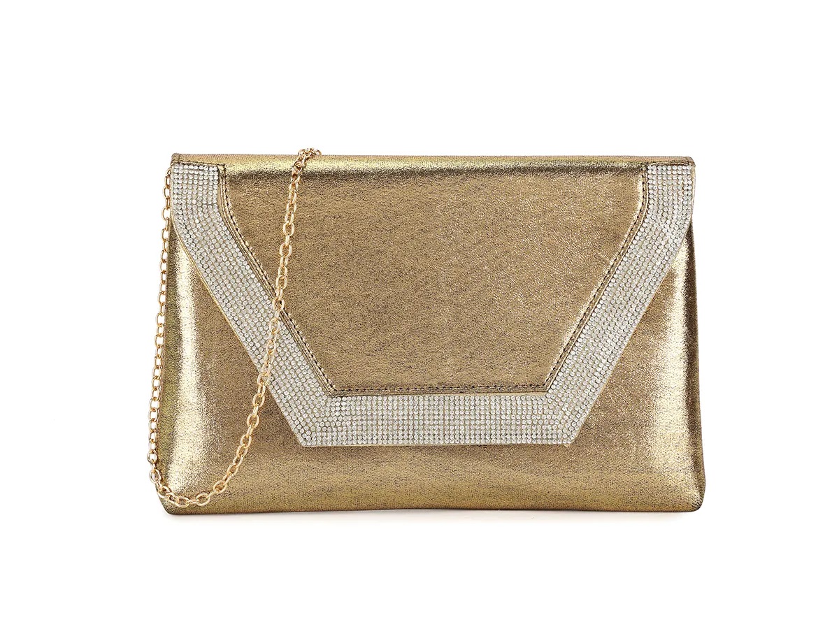 Shimmer Diamante Envelope Clutch Bag - Image 4