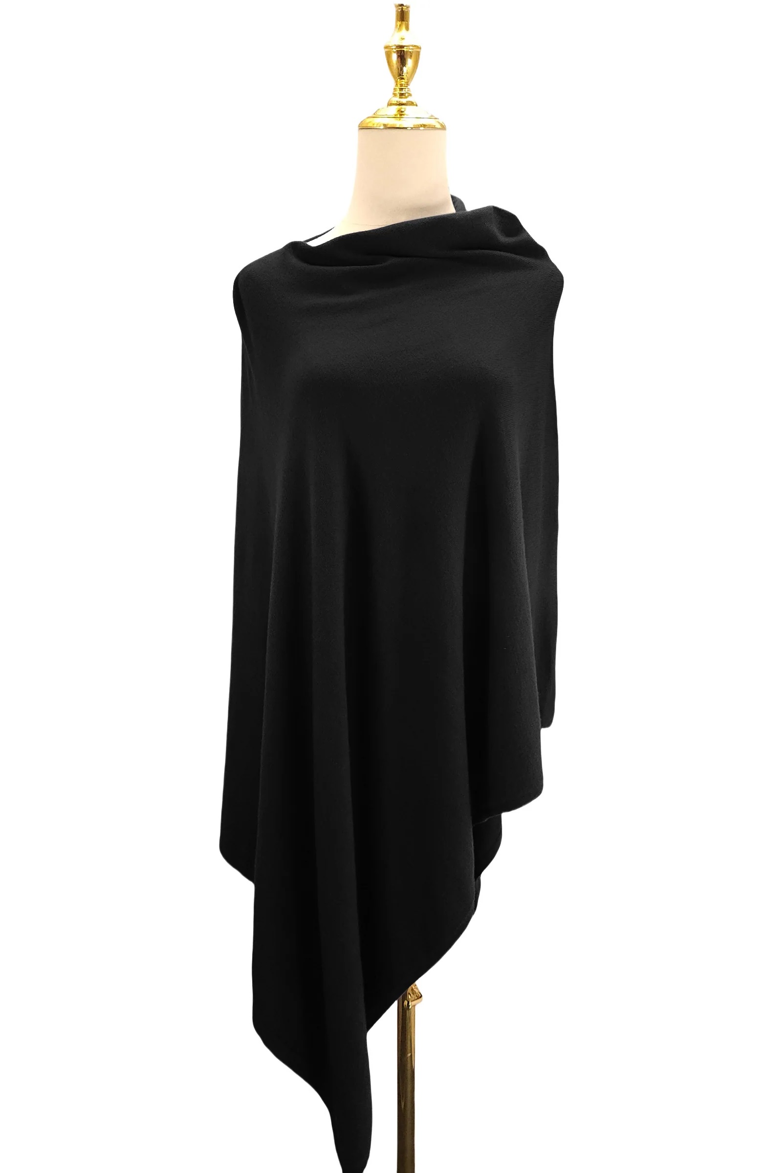 Cosy Plain Wool Soft Knit Poncho - Image 9