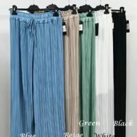 Premium Italian Plisse Wide Leg Palazzo Trousers