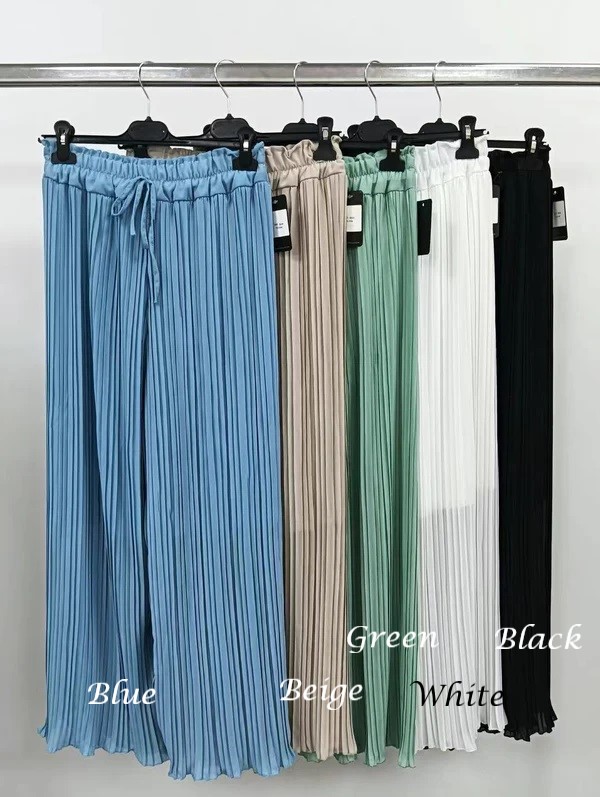 Premium Italian Plisse Wide Leg Palazzo Trousers