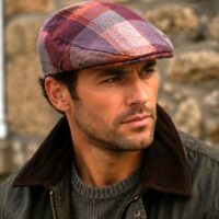 Red Country Check Flat Cap