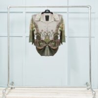 Tencel Printed Tie Shirt in Khaki