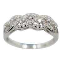 925 Silver Clear CZ Intertwining Ring