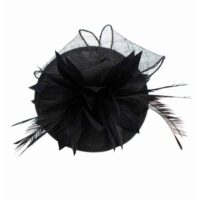 Black Sinamay Feather Hatinator