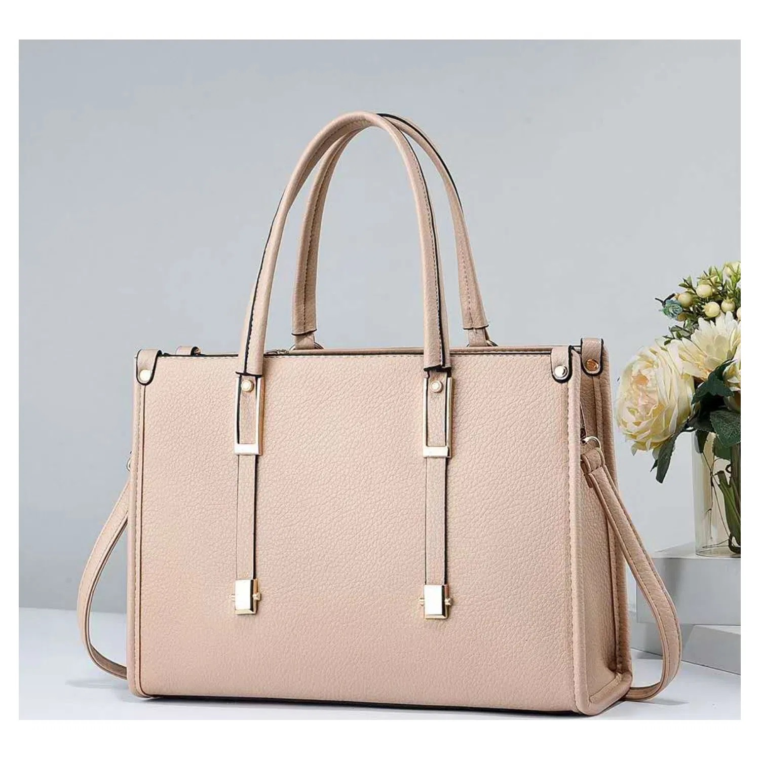 Classic Medium Size 3 Compartment Tote Bag - Image 4