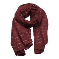 Dark Burgundy Foil Gold Chain Print Maxi Scarf 65-1891 9323295434