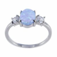 925 Silver Blue Opal Ring