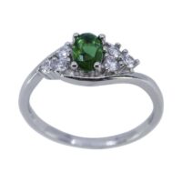 925 Silver Emerald CZ Ring