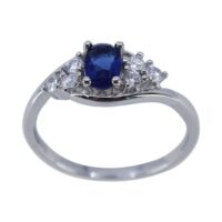925 Silver Sapphire CZ Ring