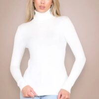 White Classic Polo Soft Knit Jumper
