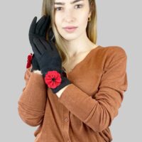 3D Poppy Flower Touchscreen Gloves