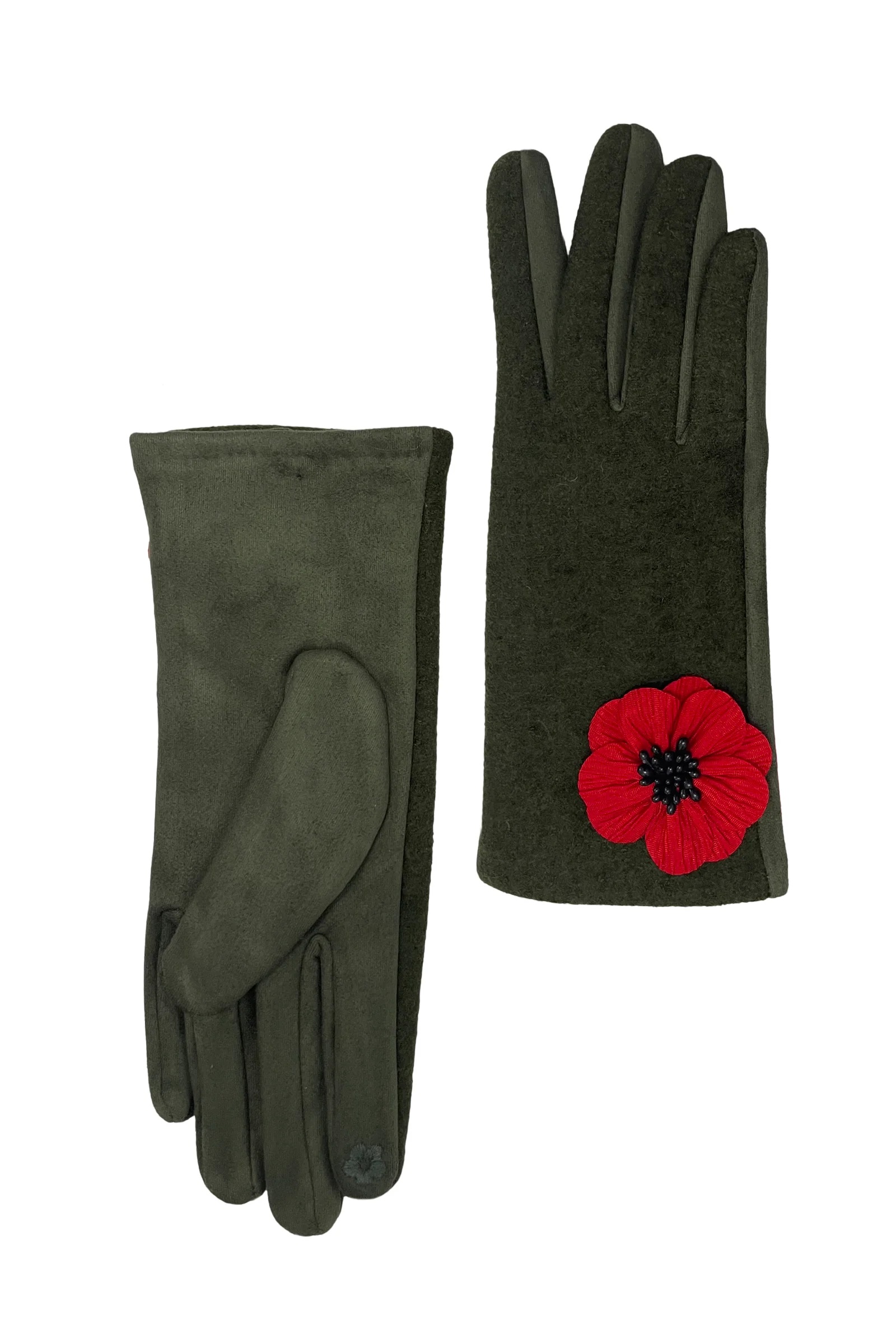 3D Poppy Flower Touchscreen Gloves - Image 4