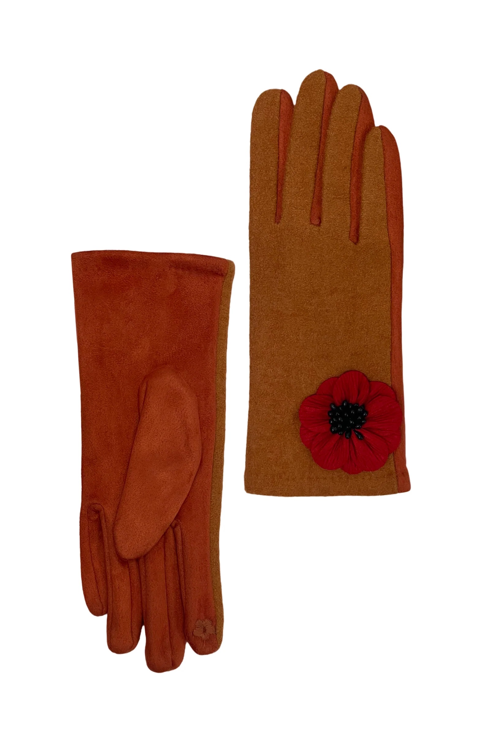 3D Poppy Flower Touchscreen Gloves - Image 6