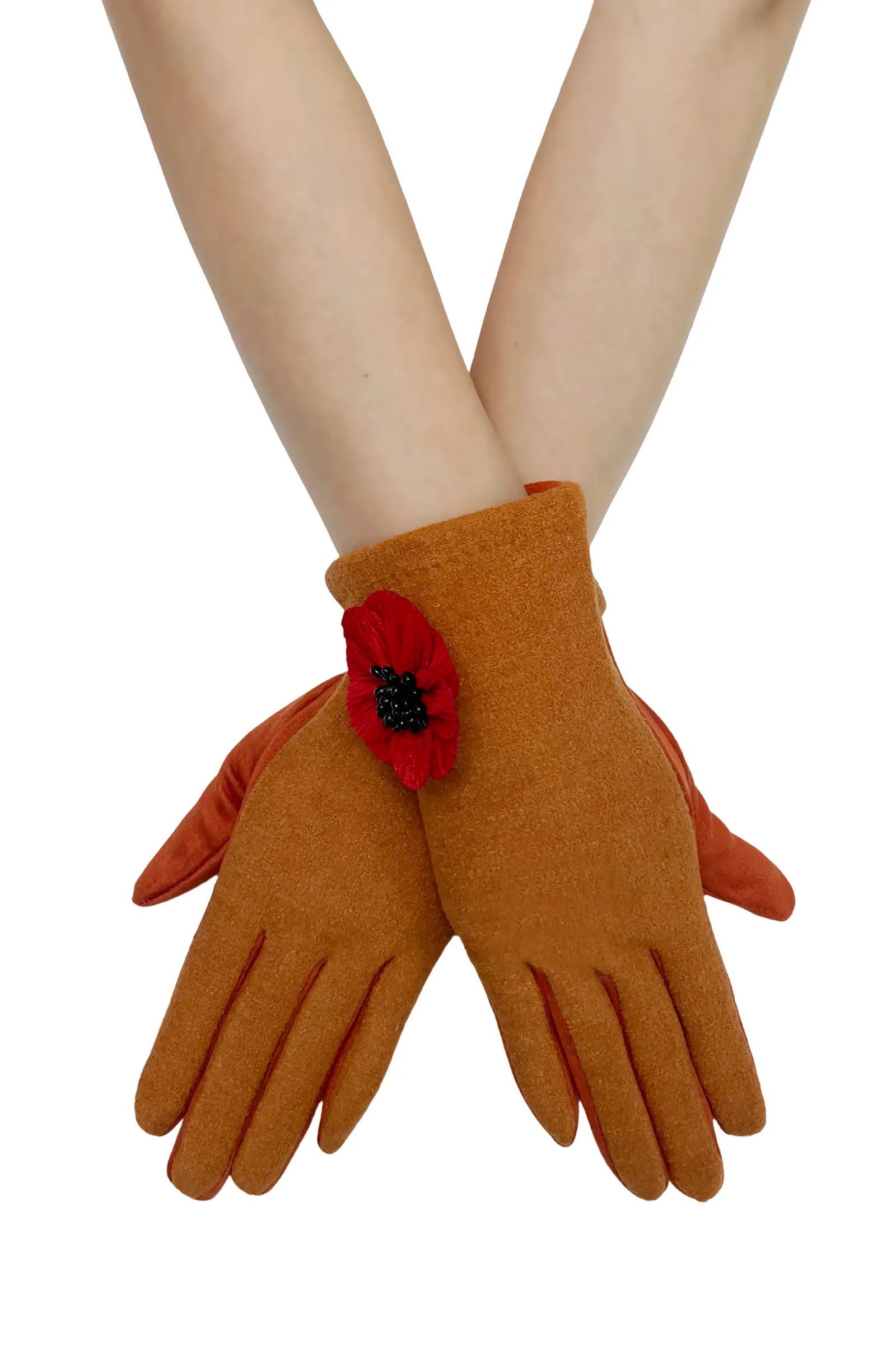 3D Poppy Flower Touchscreen Gloves - Image 7