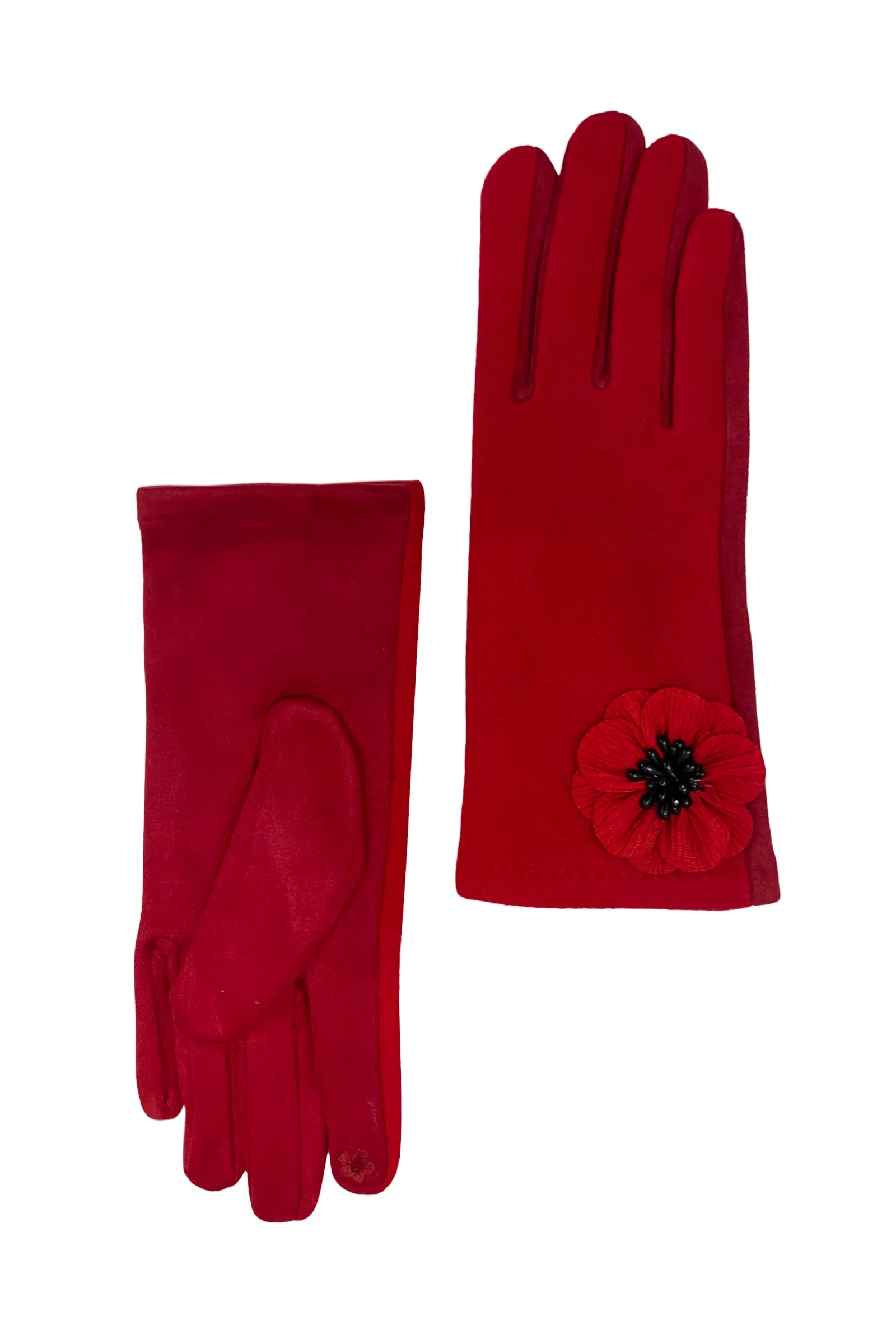 3D Poppy Flower Touchscreen Gloves - Image 8