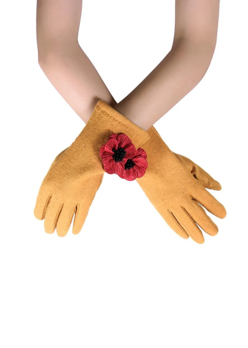 3D Poppy Flower Touchscreen Gloves - Image 12
