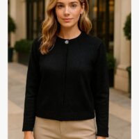 Crystal Button Soft Knit Cardigan
