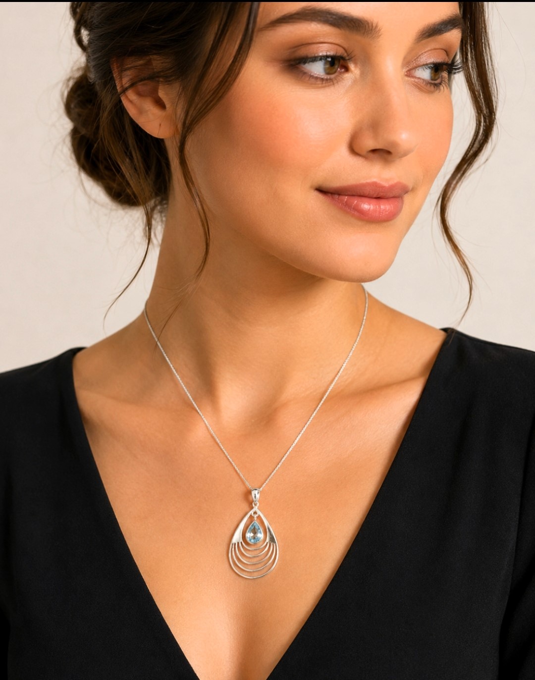 925 Silver Blue Topaz Necklace