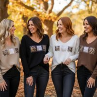 Animal Sequin Embellished V Knit Jumper