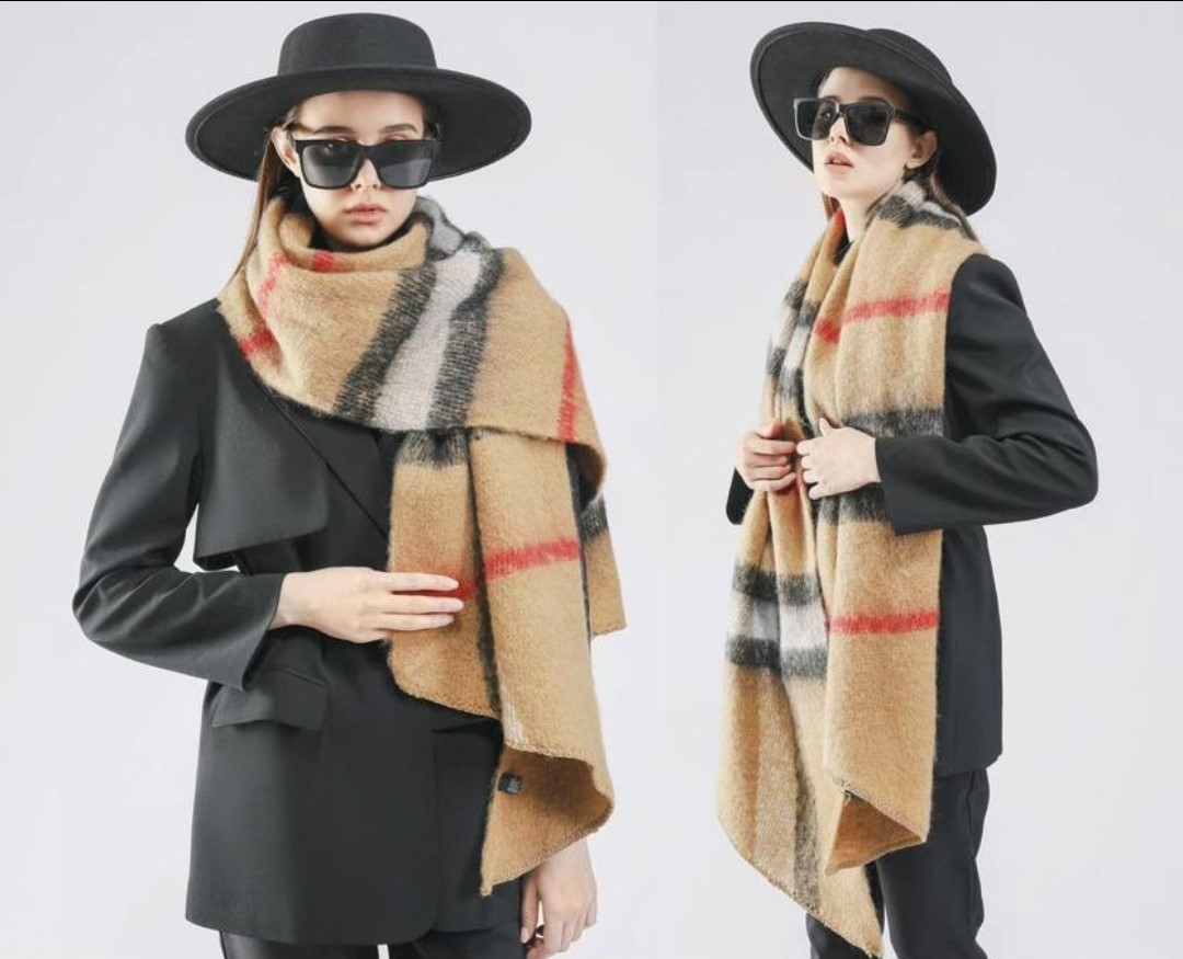 Multicoloured Check Winter Scarf