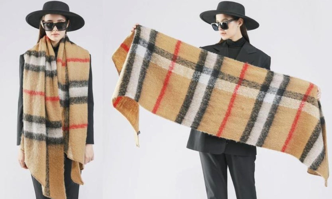 Multicoloured Check Winter Scarf - Image 4
