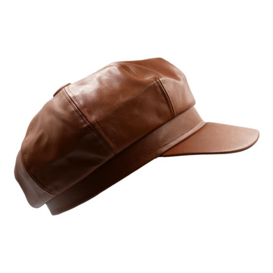 Leatherette Baker Boy Hat - Image 3