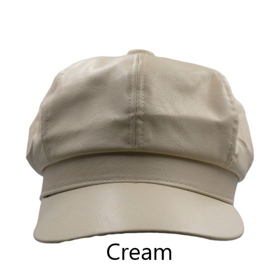 Leatherette Baker Boy Hat - Image 7