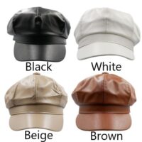 Leatherette Baker Boy Hat