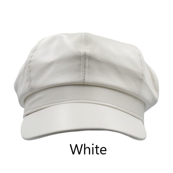 Leatherette Baker Boy Hat - Image 8