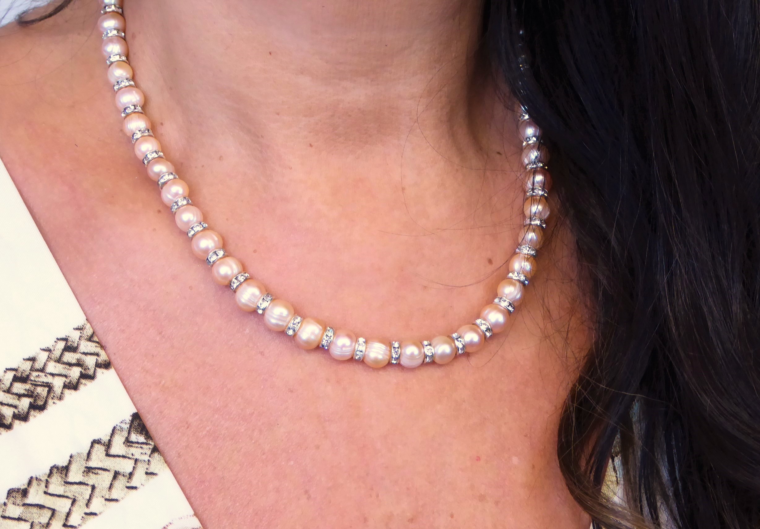 Pink Fresh Water Pearl Necklace Set - Image 4