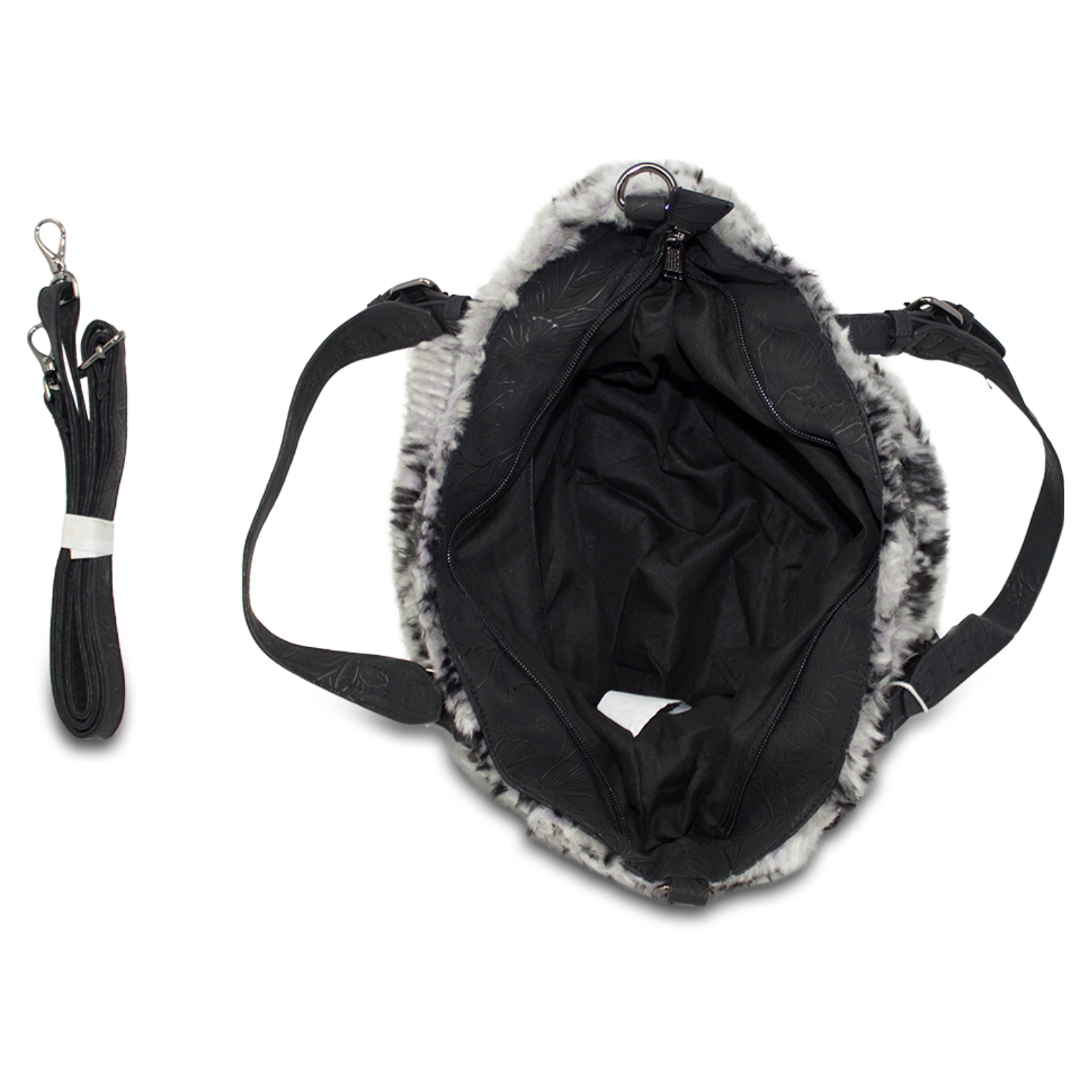 Fluffy Animal Print Tote Bag with Double Handles - Image 3