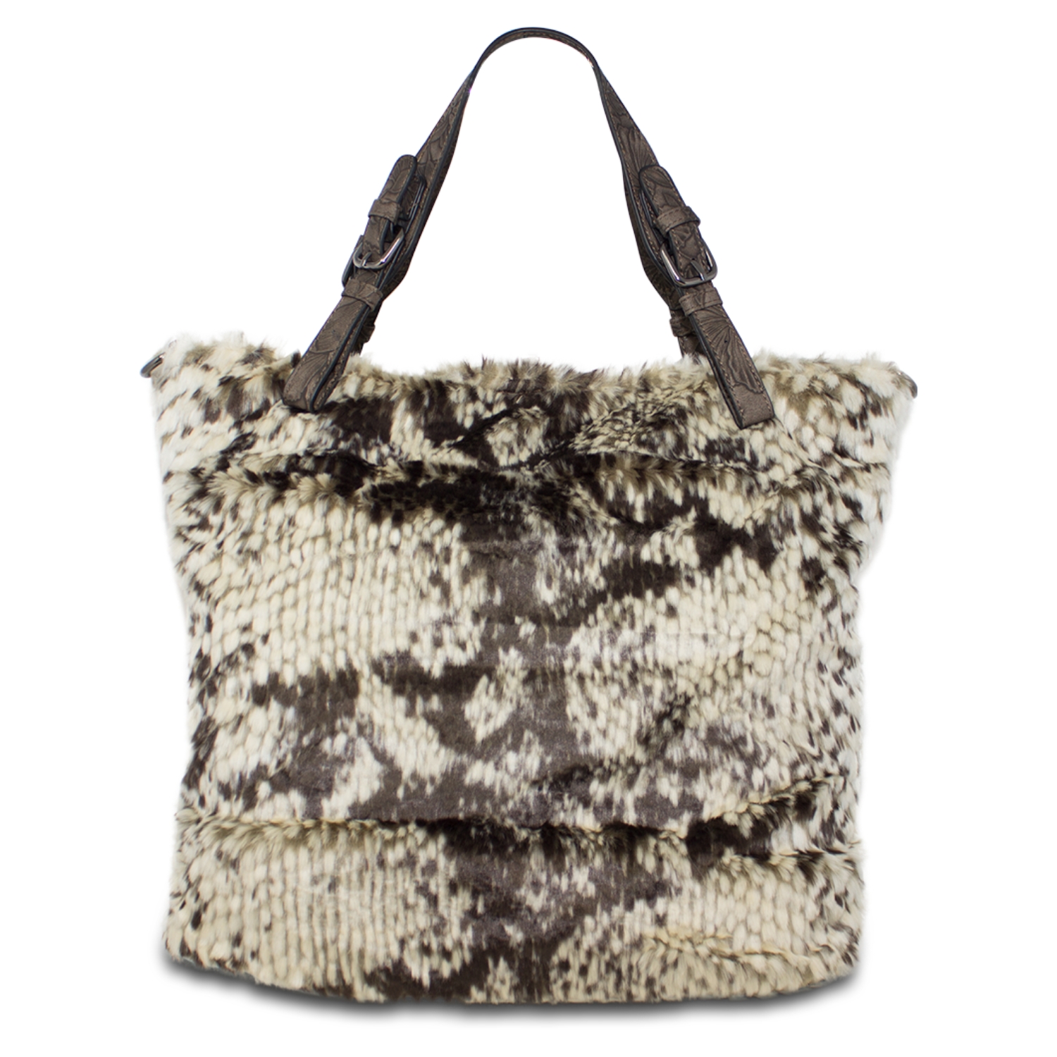 Fluffy Animal Print Tote Bag with Double Handles - Image 6