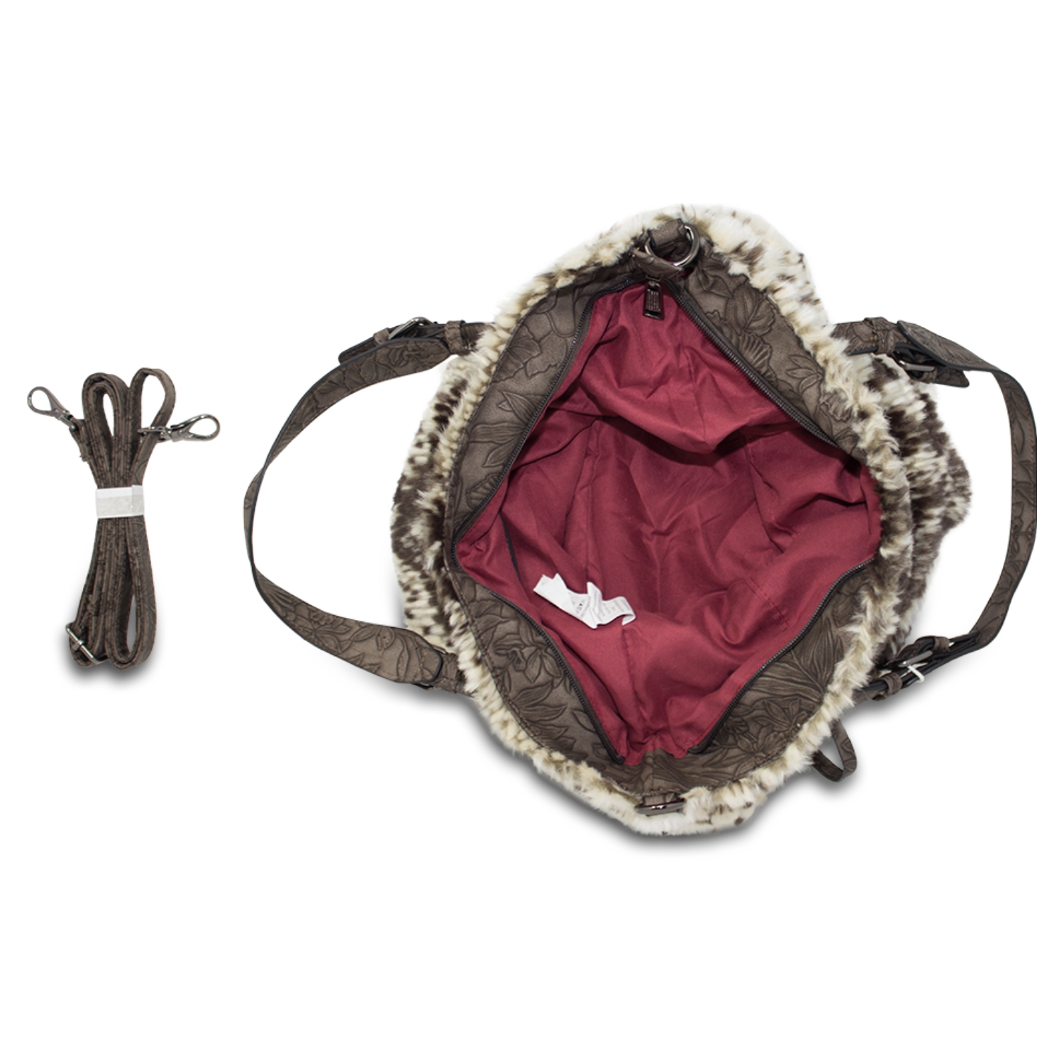 Fluffy Animal Print Tote Bag with Double Handles - Image 8