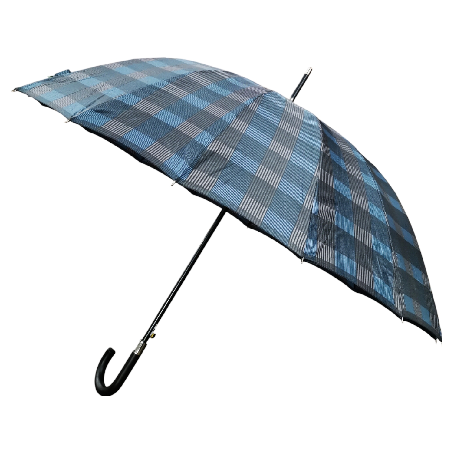 Checked Print Long Umbrella