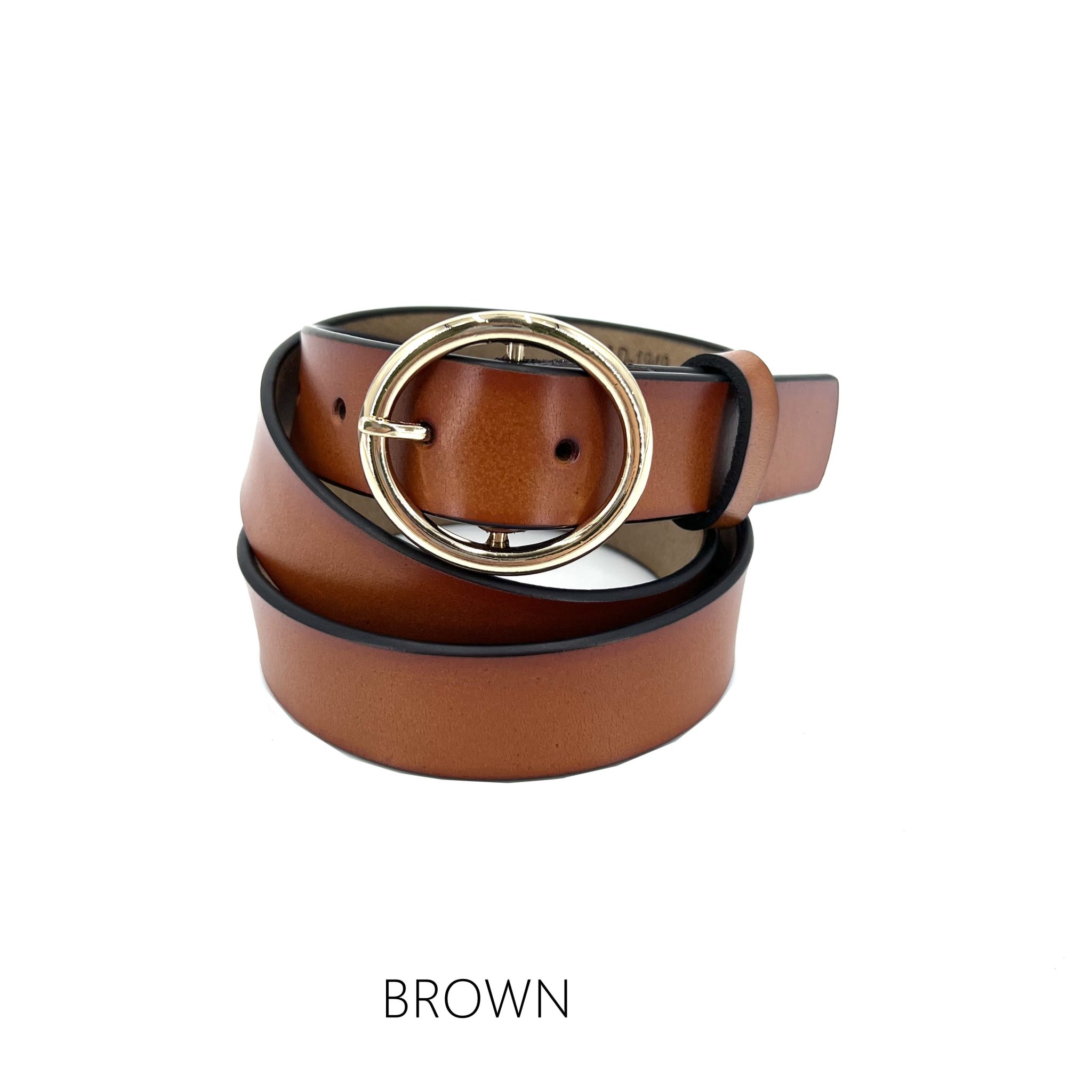 Genuine Leather Round Buckle Belt - Image 5