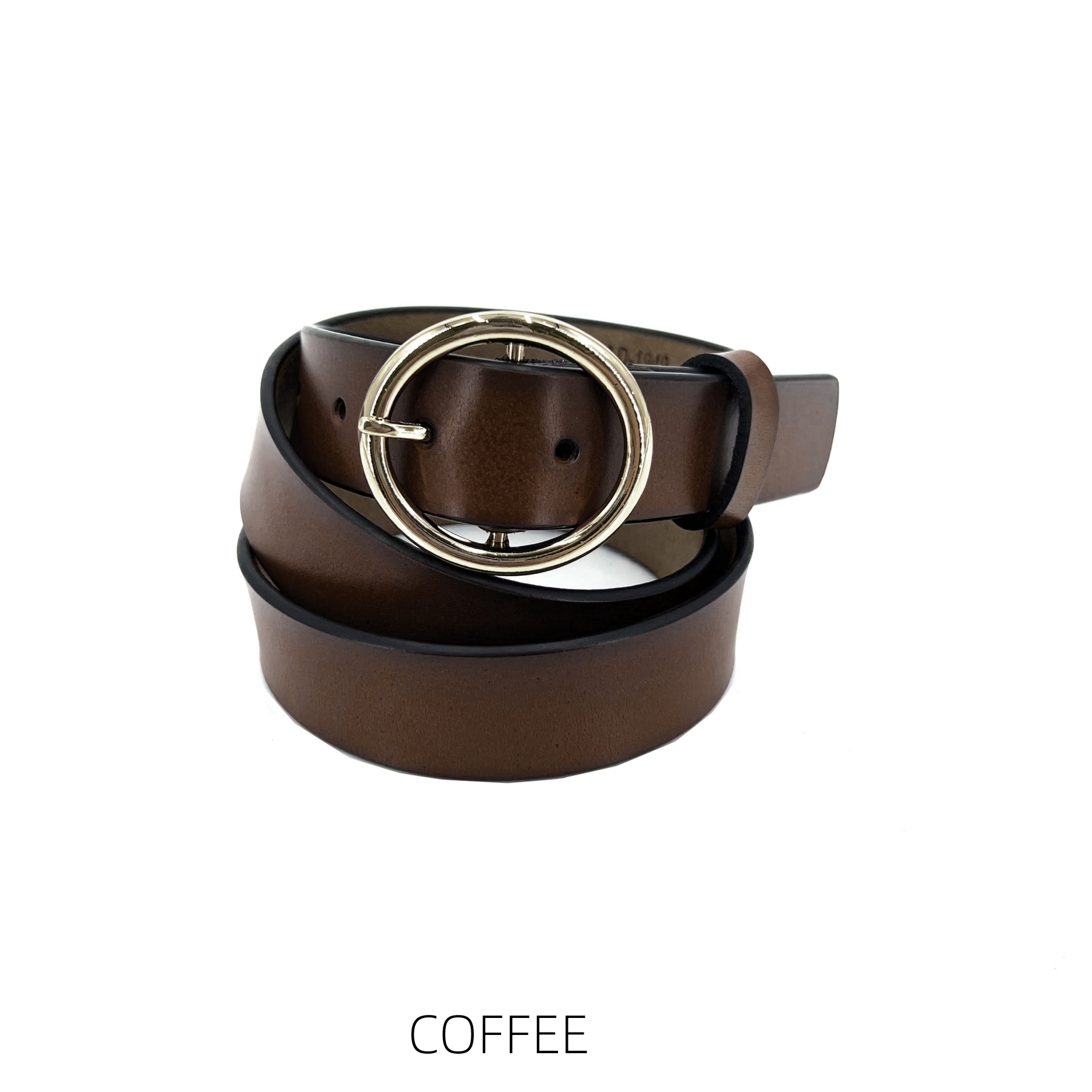 Genuine Leather Round Buckle Belt - Image 4