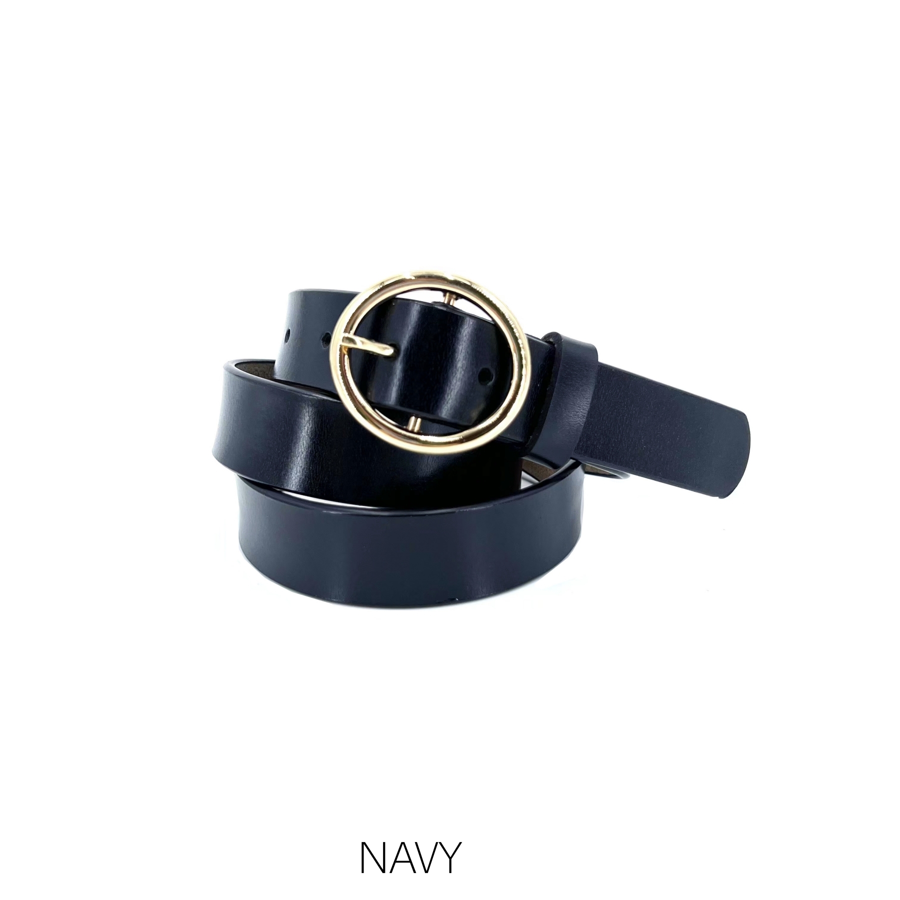 Genuine Leather Round Buckle Belt - Image 3