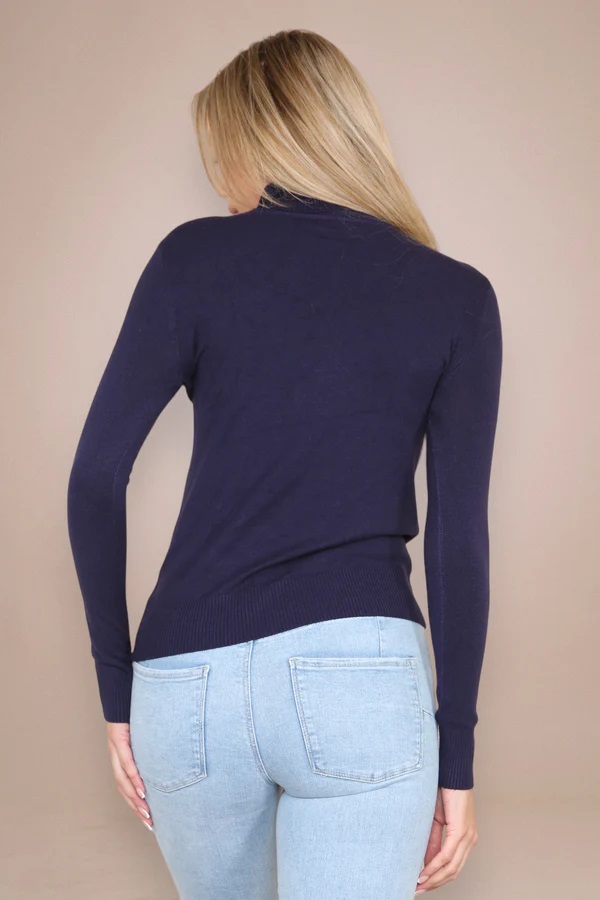 Navy Classic Polo Neck Knit Jumper - Image 4