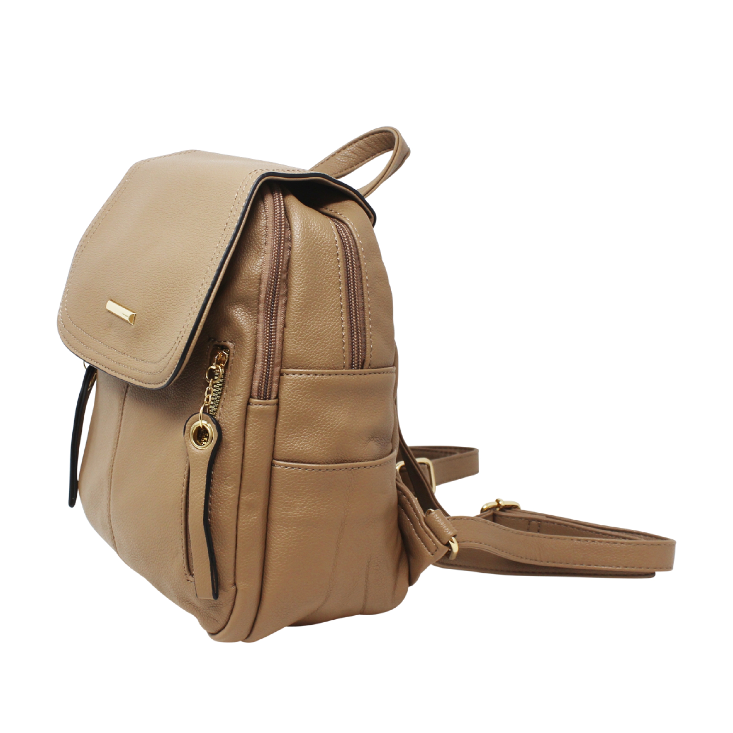 Small Double Compartments Backpack with Duo Front Zippers - Image 6