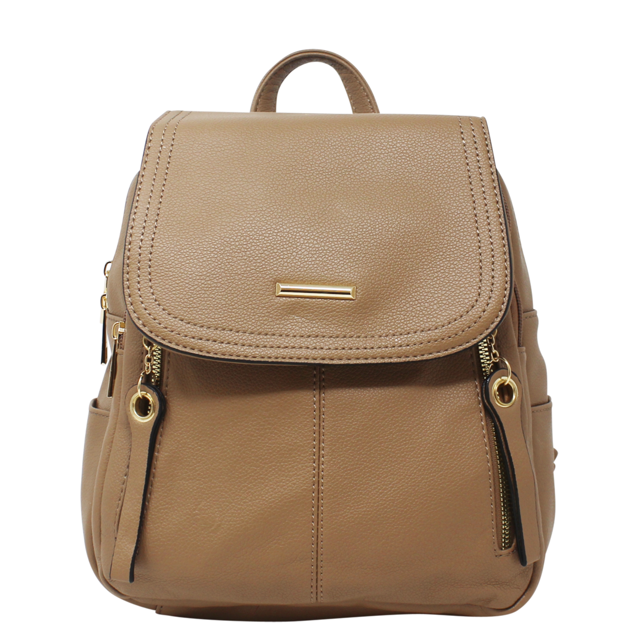 Small Double Compartments Backpack with Duo Front Zippers - Image 8