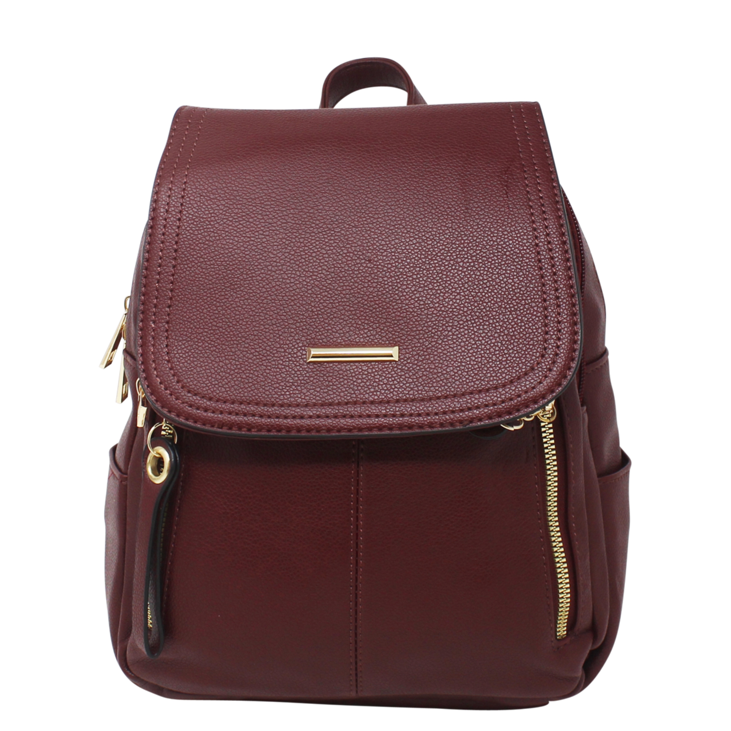 Small Double Compartments Backpack with Duo Front Zippers