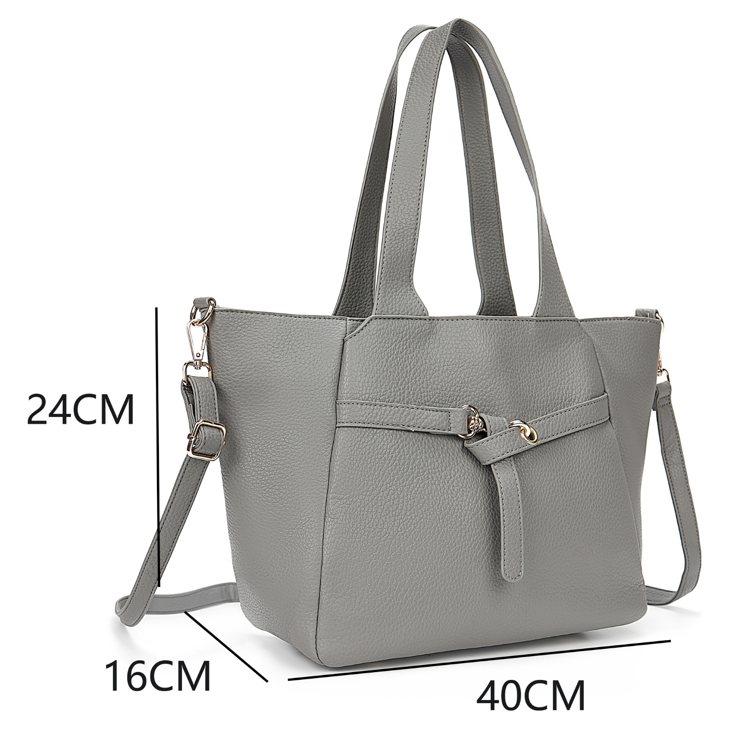 Soft Classic Front Knot 3 Compartment Tote Bag - Image 9